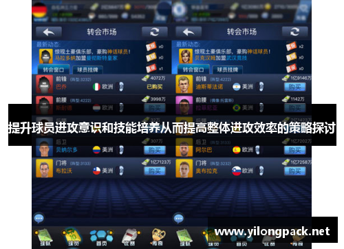提升球员进攻意识和技能培养从而提高整体进攻效率的策略探讨